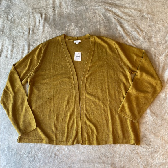 J. Jill Mustard Open Front Cardigan - Picture 4 of 14
